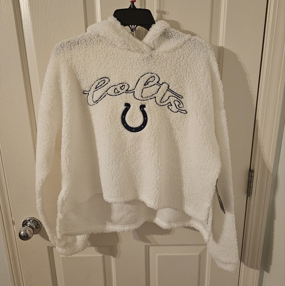 Indianapolis Colts NWT Concepts Sport White Pullover Sweatshirt & Shorts Size L - Picture 2 of 9